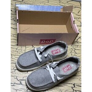 Pop Boating 2 Comfort Slip On Shoes Grey New Open Box Women’s Size 10M W Box